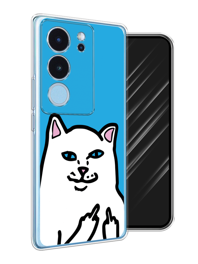 

Чехол Awog на Vivo V29 "Кот жесть", Белый;голубой;черный, 269350-1