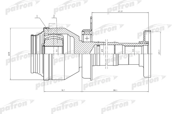 

ШРУС внутр прав к-кт 26x50x30 VW: Transporter T5/Multivan T5 2.5TDI PATRON PCV4841