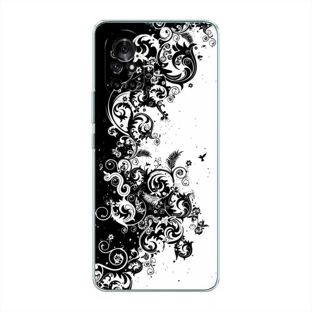 

Чехол на Honor V40 Lite "Черно белый узор", Белый;черный;серый, 6105150-3