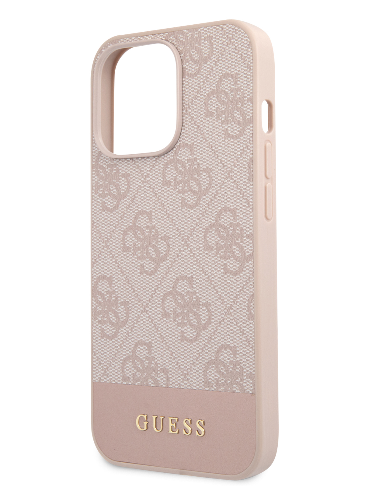 Чехол Guess для iPhone 13 Pro из экокожи, розовый