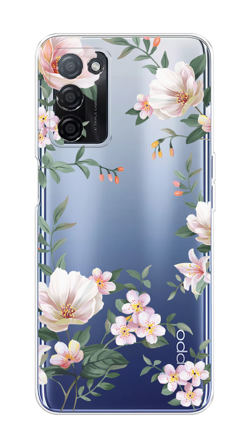 

Чехол на Oppo A55s 5G "Beautiful white flowers", 2510150-1