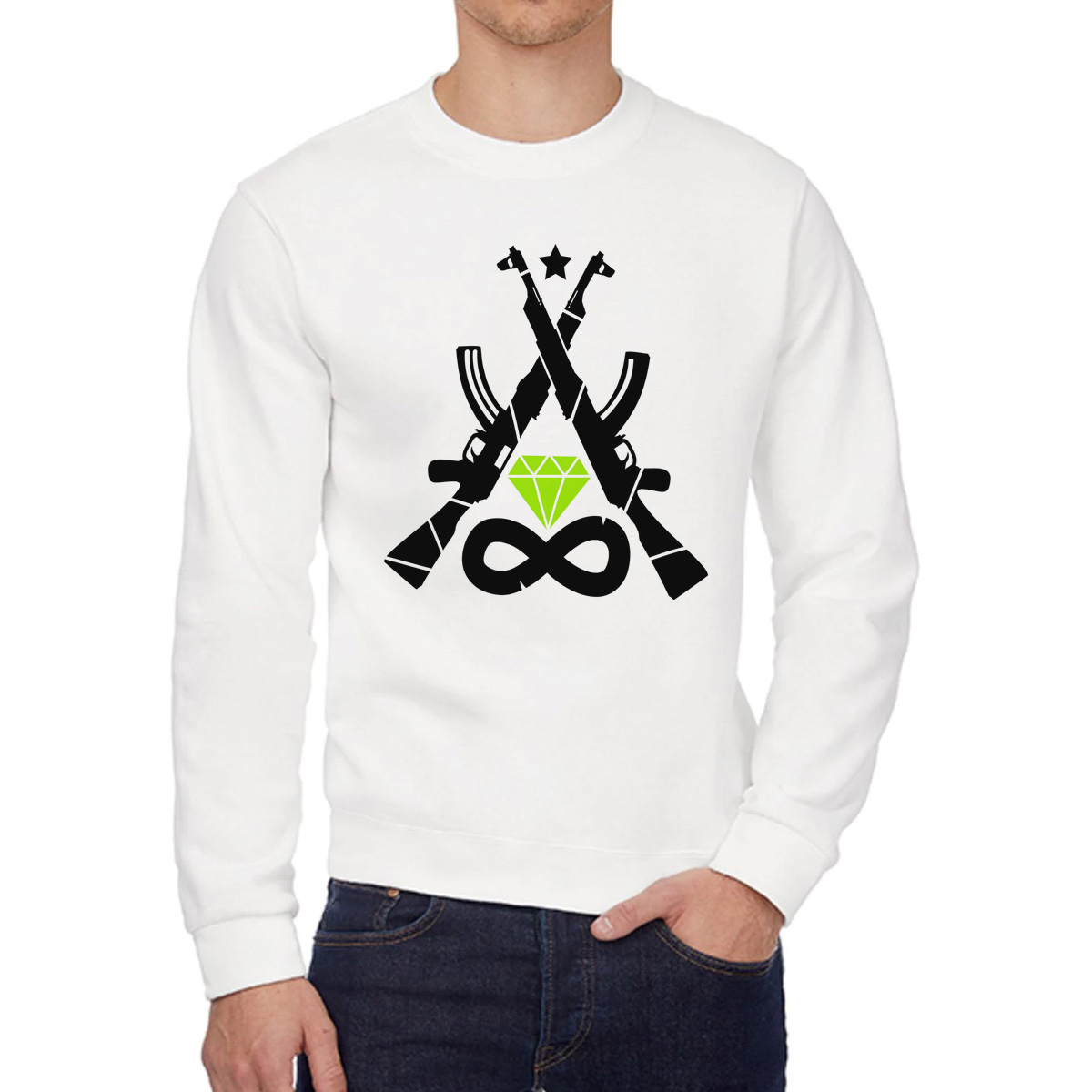 

Свитшот унисекс CoolPodarok W0151407 белый 58 RU, W0151407