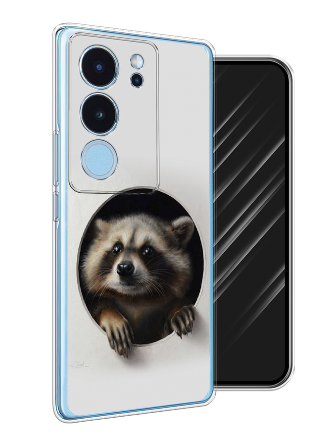 

Чехол Awog на Vivo V29 "Любопытный енот", Коричневый;черный;белый, 269350-1
