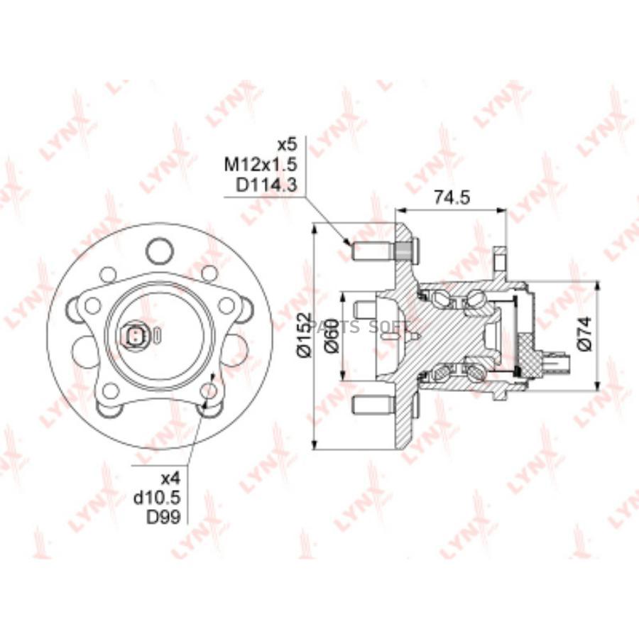 

Подшипник ступицы задней Toyota Camry 11>17 Lynx WH1494