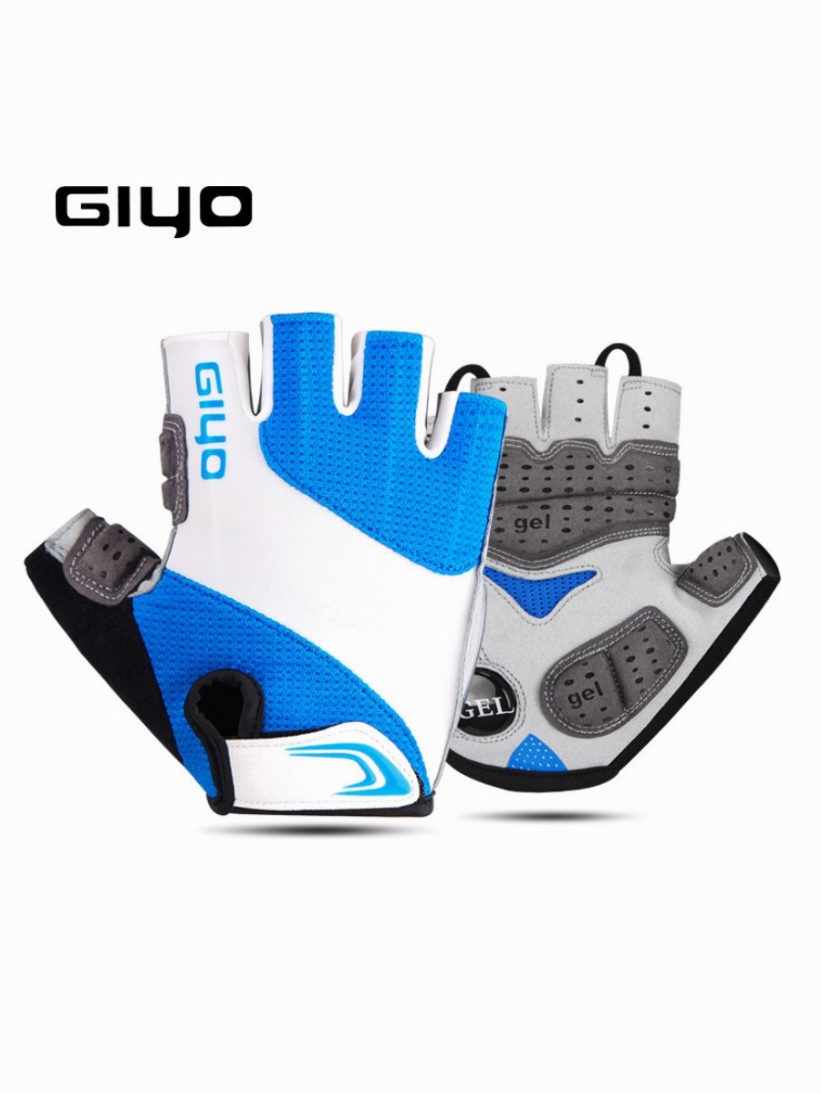 Велоперчатки GIYO S-10G белый/синий р. L