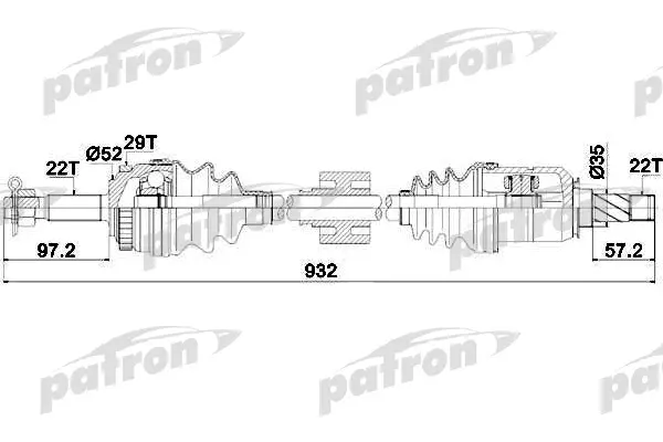 

Полуось Передняя Правая Фургонуниверсал Фургон PATRON PDS0193