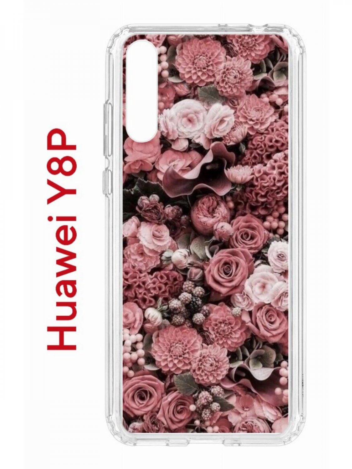 Чехол на Huawei Y8P,P Smart S 2020,Honor 30i Kruche Print цветы, противоударный бампер