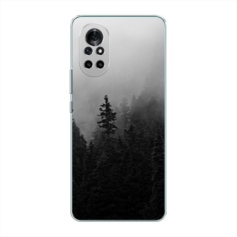 

Чехол на Honor V40 Lite "Туманный лес", Серый;черный, 6105150-2