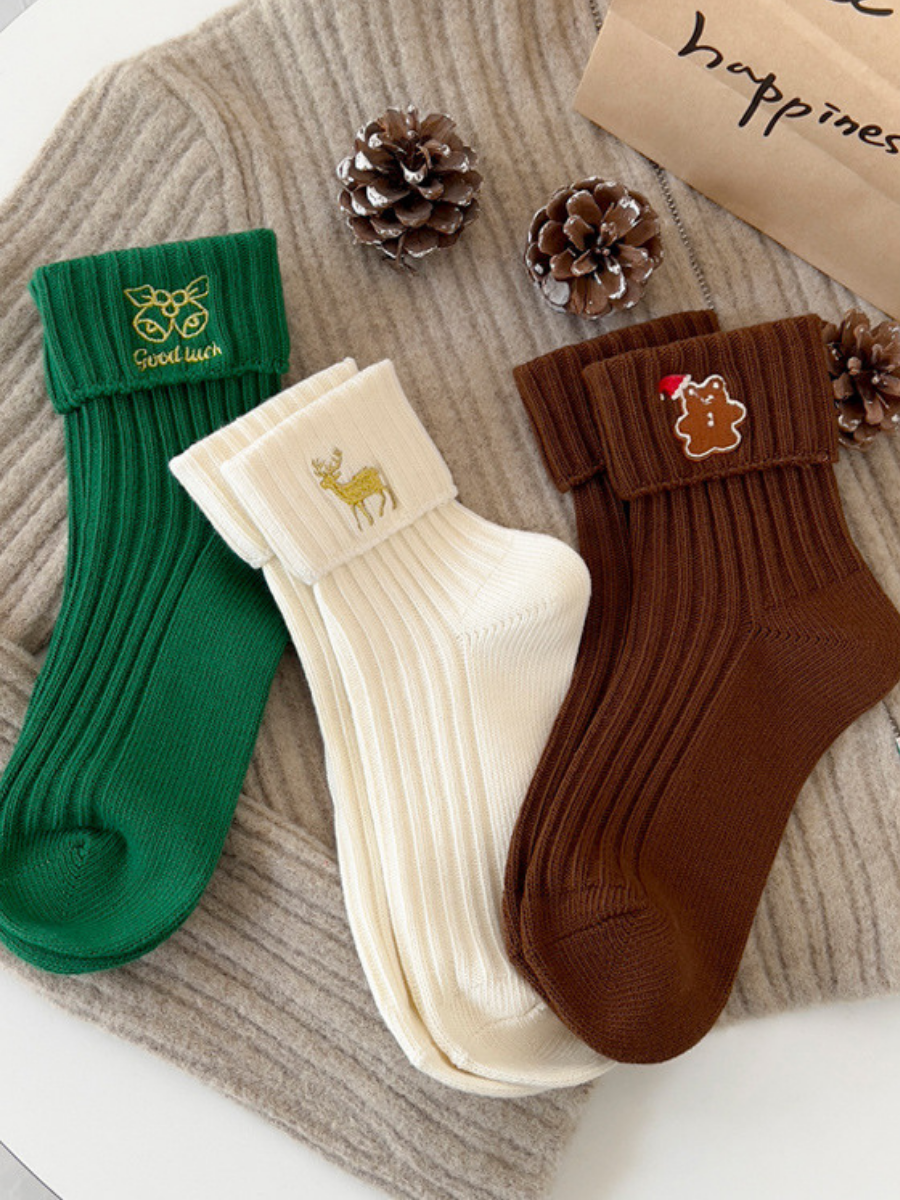 Подарочный набор носков женских Cycle Recycle белый; зеленый; коричневый 35-40 3 пары