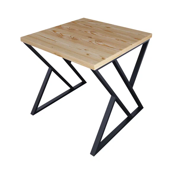

Стол кухонный Solarius Loft с Z-образными ножками 60x60х75, без шлифовки с черными ножками, Loft с Z-образными ножками