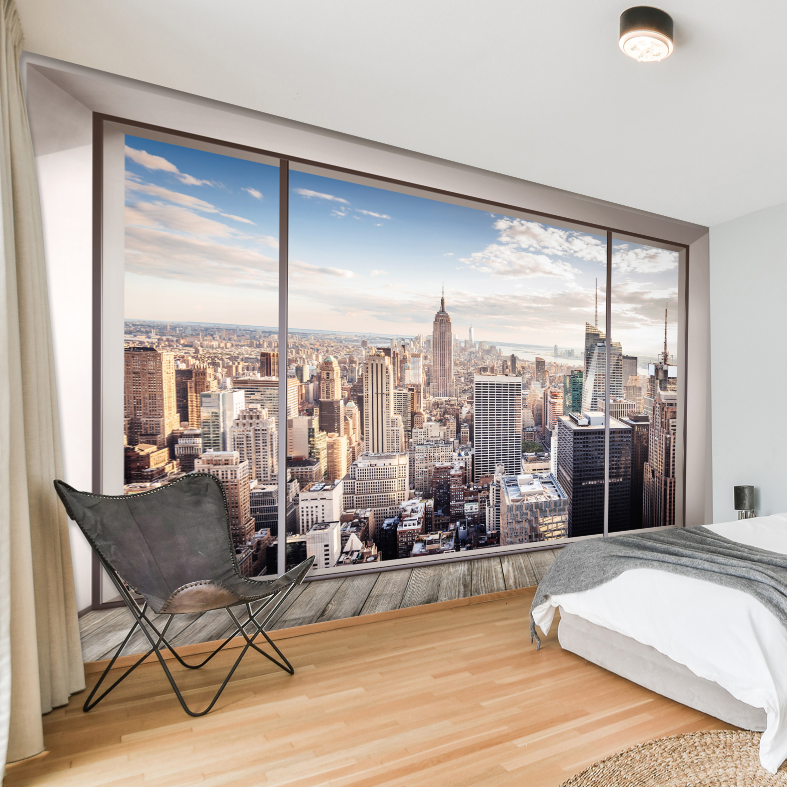 фото Фотообои photostena окно с видом на нью-йорк 5,1 x 3 м