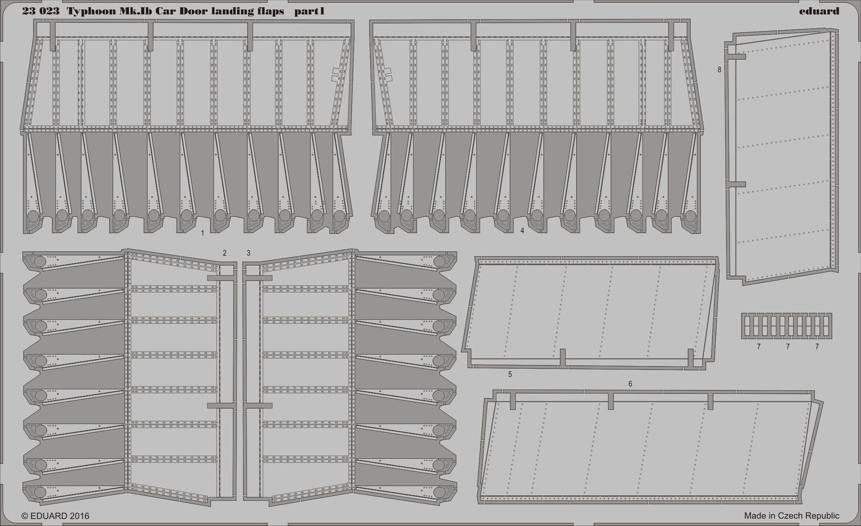 

Фототравление Eduard 23023 Typhoon Mk Ib Car Door закрылки 1/24