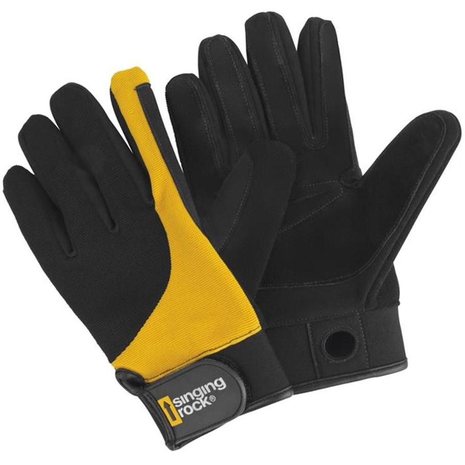 фото Перчатки singing rock falconer full, 2022, black/yellow, 8 inch