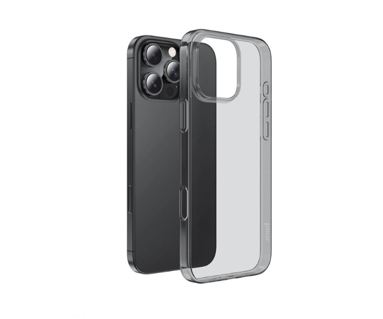 

Чехол Hoco Light series TPU case для iPhone 16 Pro, прозрачный-черный