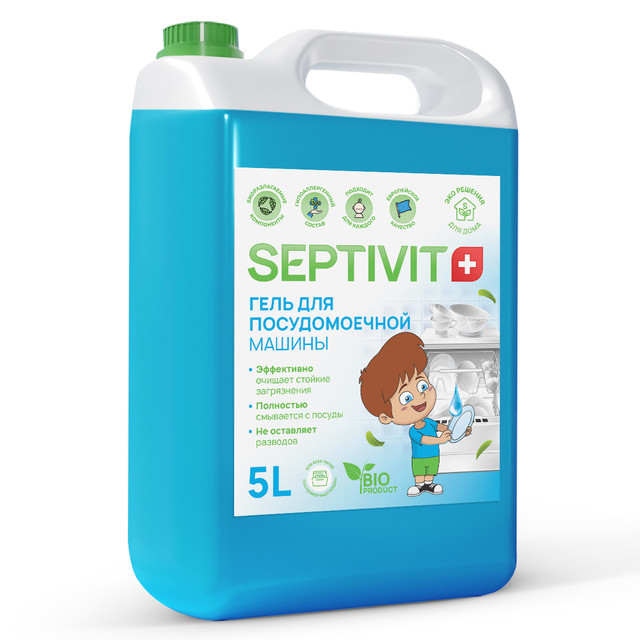 

Гель для посудомоечной машины Septivit Premium Океанский бриз 5л, Гель для ПММ Океанский бриз 5л