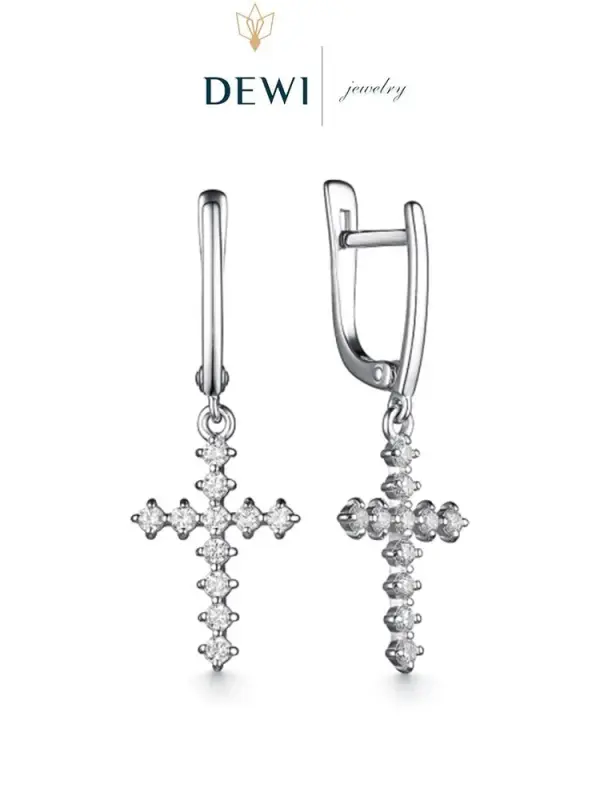 Серьги подвески из серебра Dewi 901022251, фианит