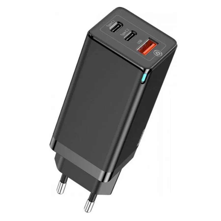 фото Сетевое зарядное устройство baseus gan3 pro fast charger 2c+u 65w eu black