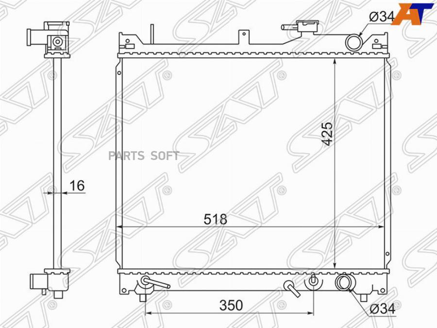 

Радиатор Suzuki Escudo/Vitara Td/Ta02w G16a 97-00 Sat арт. SK0001-1