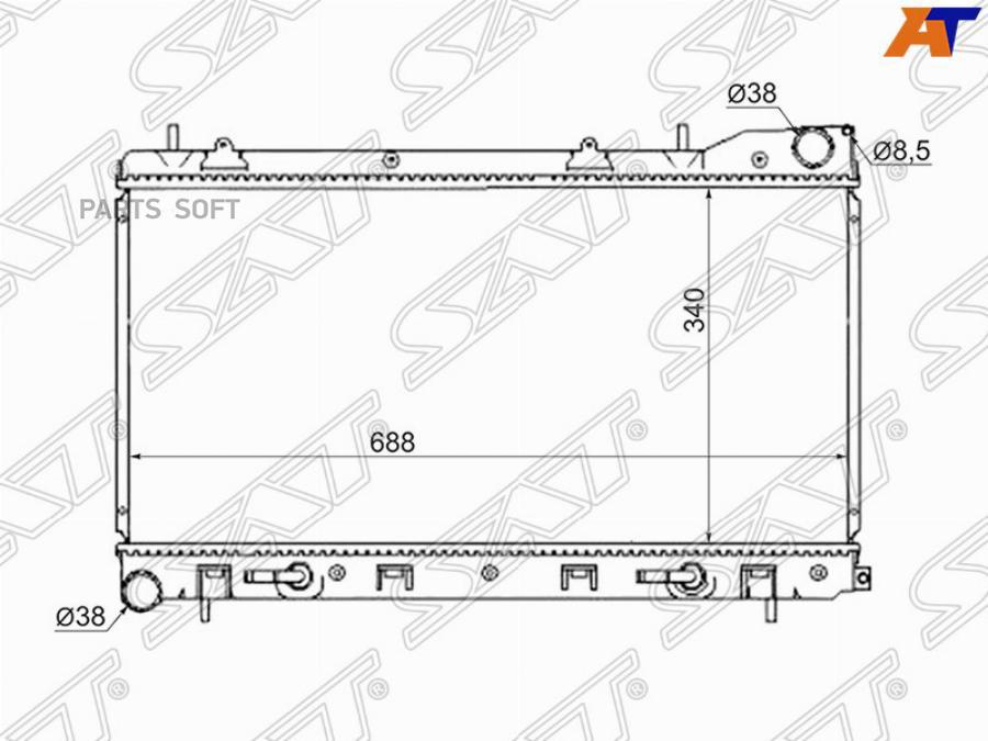 

Радиатор Subaru Forester/Impreza 97-02 Турбо, Бачки Верх-Низ Sat арт. SB0001-T