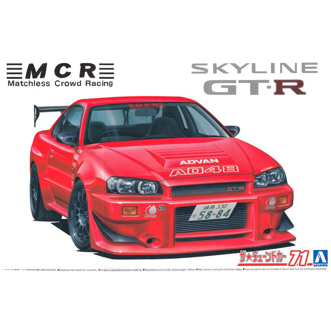 фото Сборная модель aoshima 1/24 автомобиль nissan skyline gt-r r34 mcr 06351