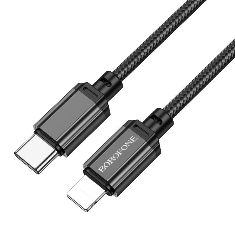 

Кабель Type-C - iPhone Borofone BX87, 3А, PD 20W, 1 метр, черный, BX87