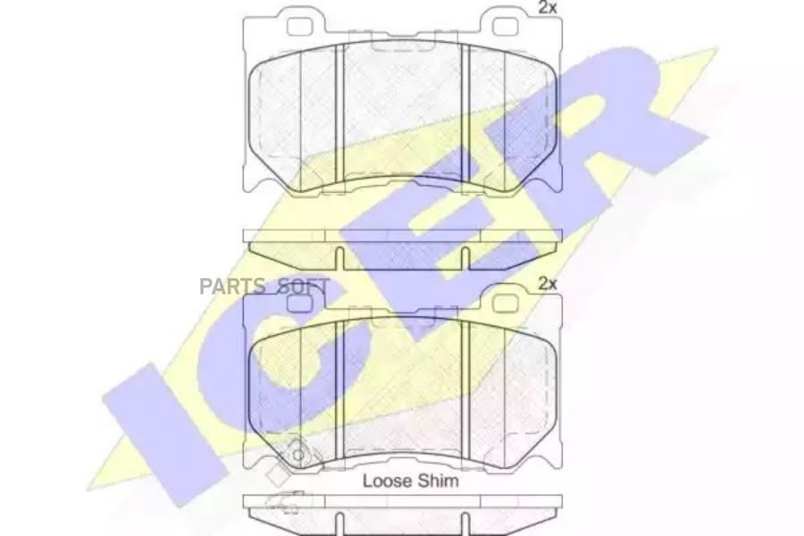 

Тормозные колодки ICER передние дисковые 182089