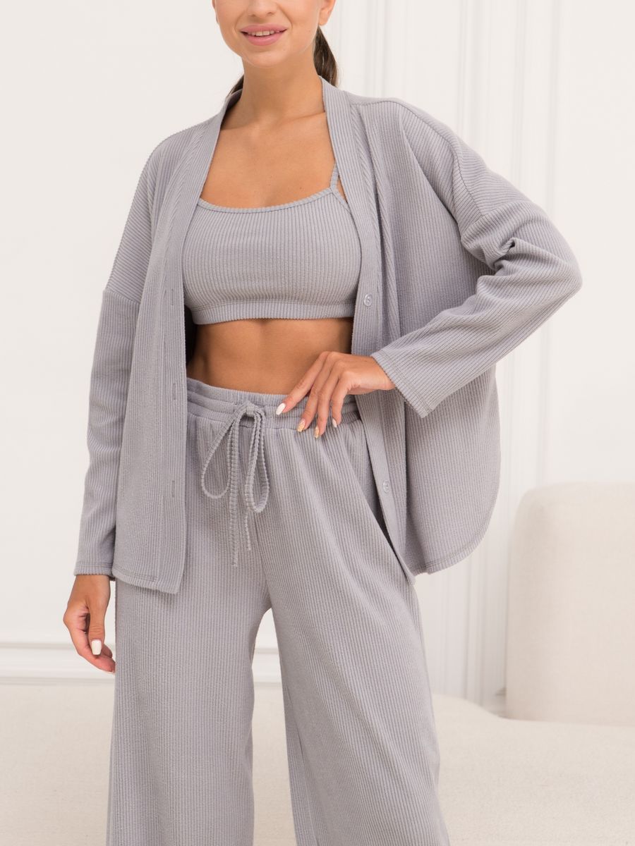 Пижама женская Mimi Pajamas Brand 100060 серая 50-52 RU