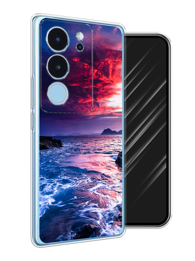 

Чехол Awog на Vivo V29 "Волны 1", Розовый;синий, 269350-1