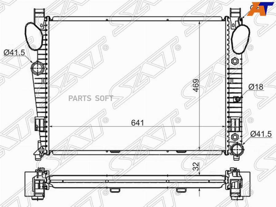 SAT Радиатор MERCEDES S-CLASS W220 2.8/3.2/3.2D/3.5/4.0D/4.3/5.0/5.5/6.0/6.5 99-06/CL/SL-C