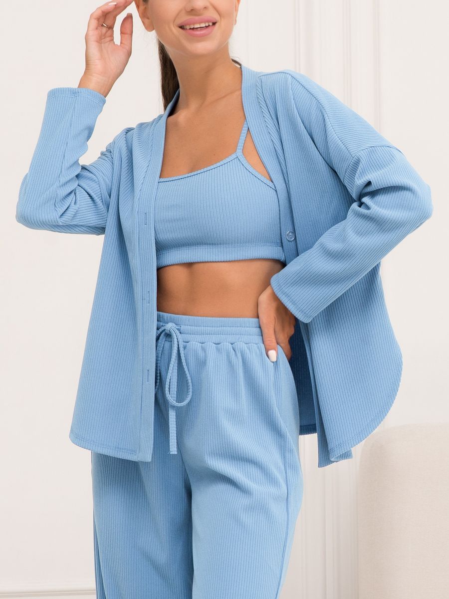 

Пижама женская Mimi Pajamas Brand 100060 голубая 48-50 RU, Голубой, 100060