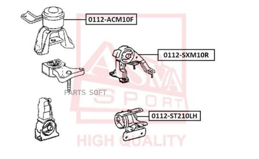 

Подушка двигателя левая TOYOTA CALDINA ASVA 0112ST210LH