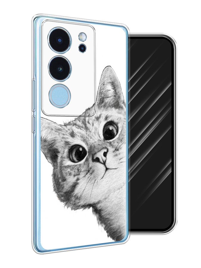 

Чехол Awog на Vivo V29 "Кот рисунок черно-белый", Черный, 269350-1