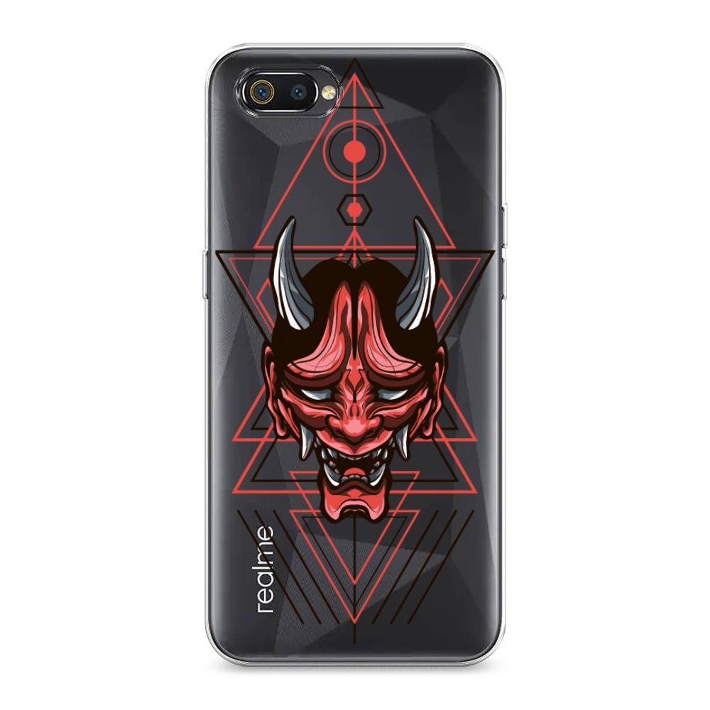 

Чехол на Realme C2 "Hanya Oni mask", Серый;красный;черный, 251150-4