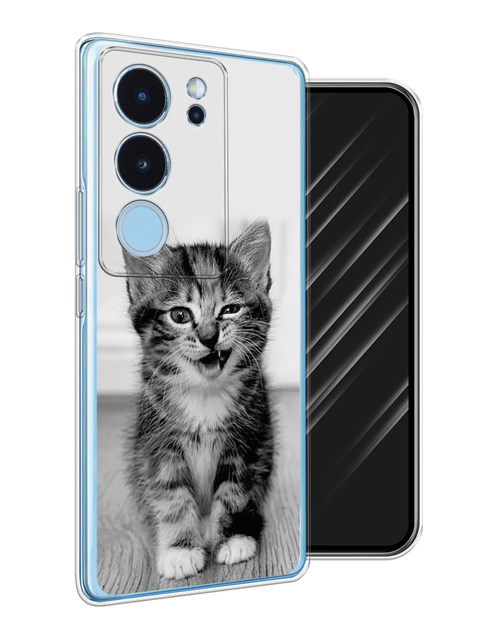 

Чехол Awog на Vivo V29 "Подмигивающий котенок", Черный;серый, 269350-1