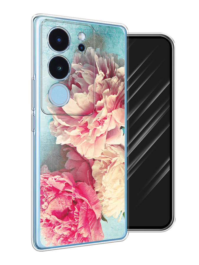 

Чехол Awog на Vivo V29 "Пионы new", Бирюзовый, 269350-1