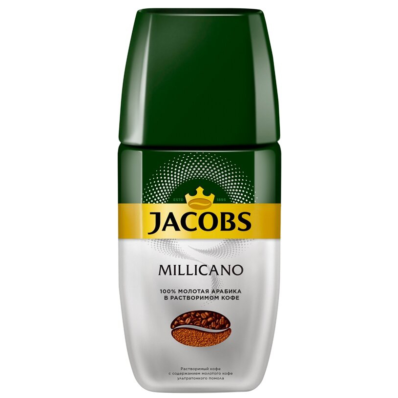 Кофе молотый в растворимом Jacobs Millicano сублимированный, 160 г