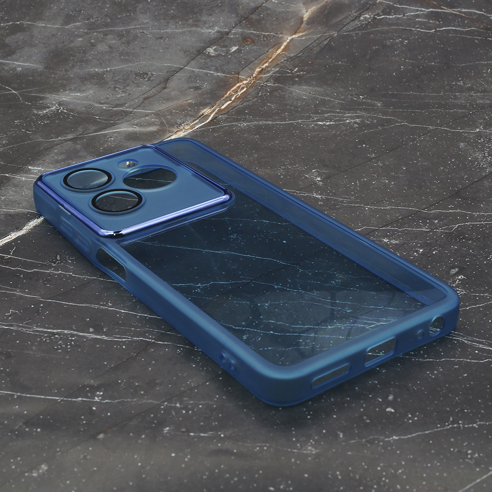 

Силиконовый чехол с защитой для объектива камеры Tecno Spark GO 2024 прозрачно-синий
