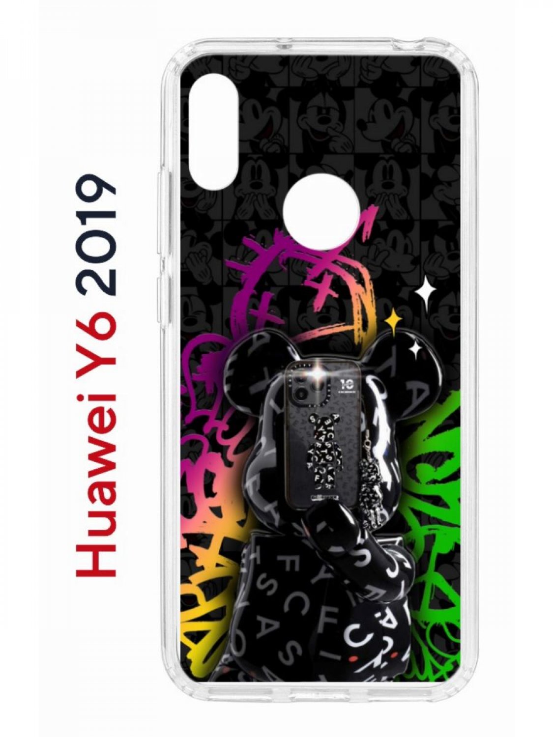 Чехол на Huawei Y6 2019,Honor 8A с принтом Kruche Print Микки Маус, противоударный бампер