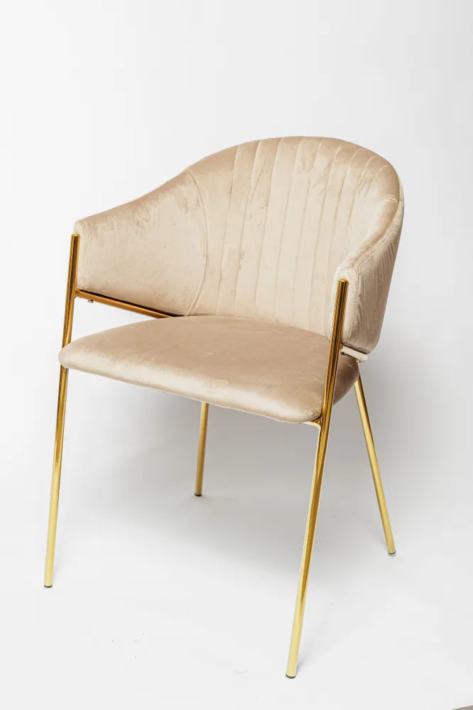 

Стул для кухни Ла Рум DC-5158, бежевый на золотых ножках, DC-5158