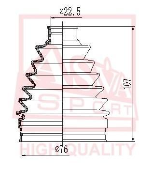 

ASVA ASBT-S50 Пыльник ШРУС наружный 23x105x77 (комплект без смазки)