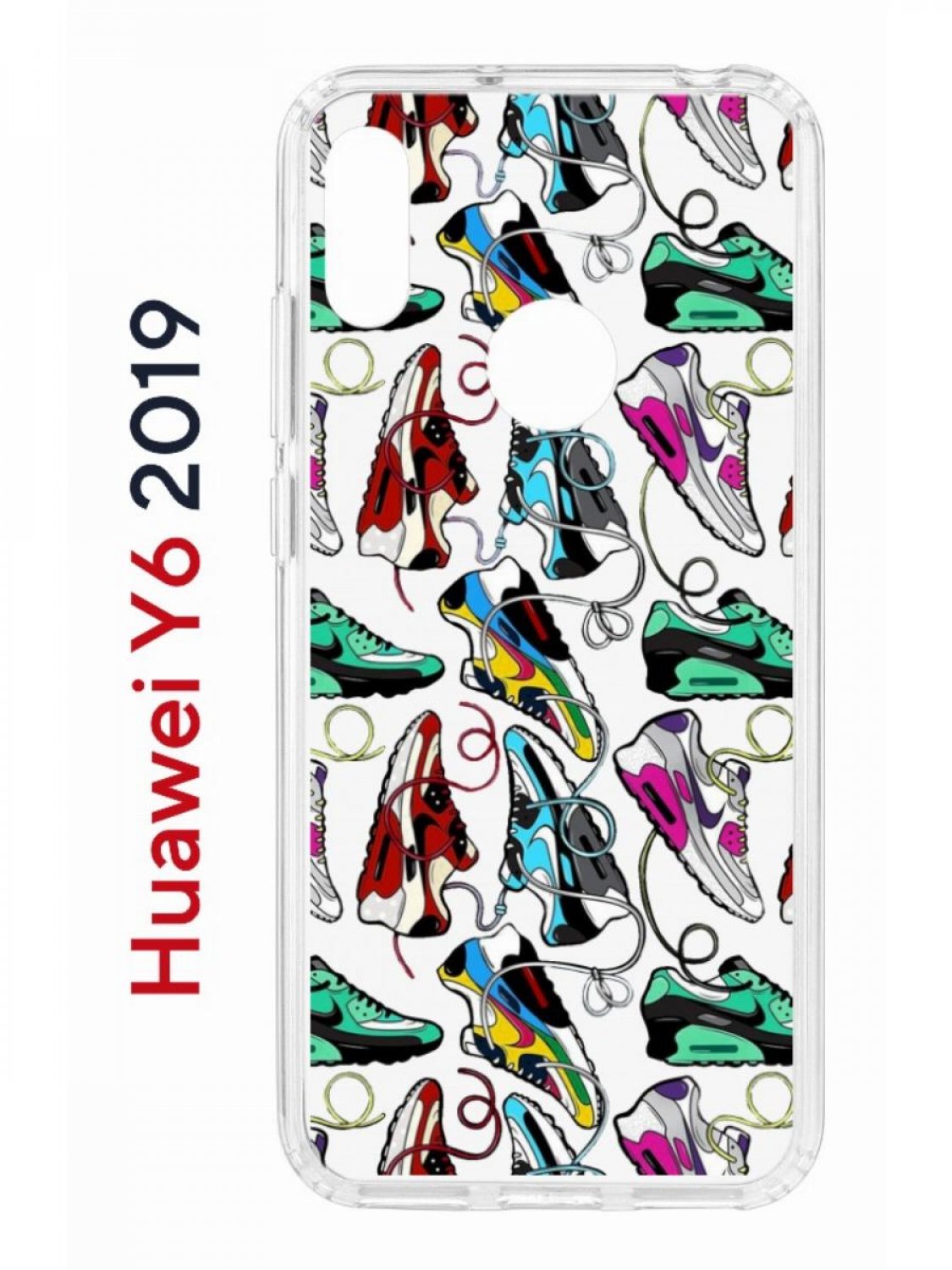 фото Чехол на huawei y6 2019,honor 8a kruche print кроссы nike air max, противоударный бампер кruче