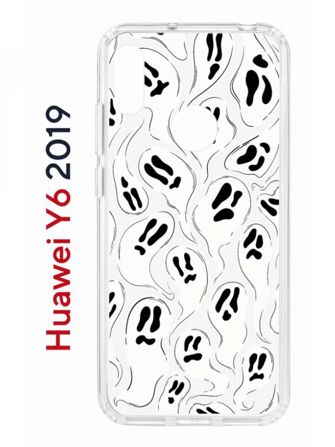 Чехол на Huawei Y6 2019,Honor 8A с принтом Kruche Print Призраки, противоударный бампер