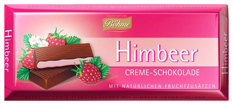 Шоколад Bohme Темный с малиновой начинкой 62% 100г