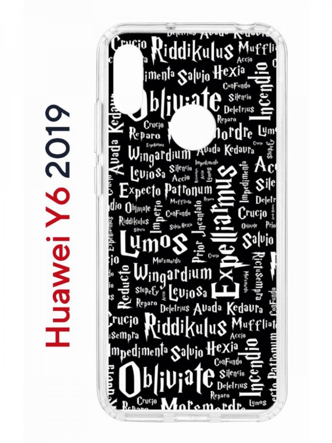 Чехол на Huawei Y6 2019,Honor 8A с принтом Kruche Print Заклинания, противоударный бампер
