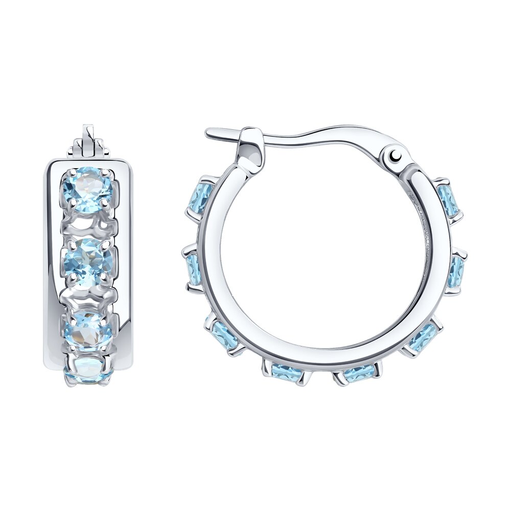 

Серьги конго из серебра SOKOLOV 92022572, топаз, 92022572