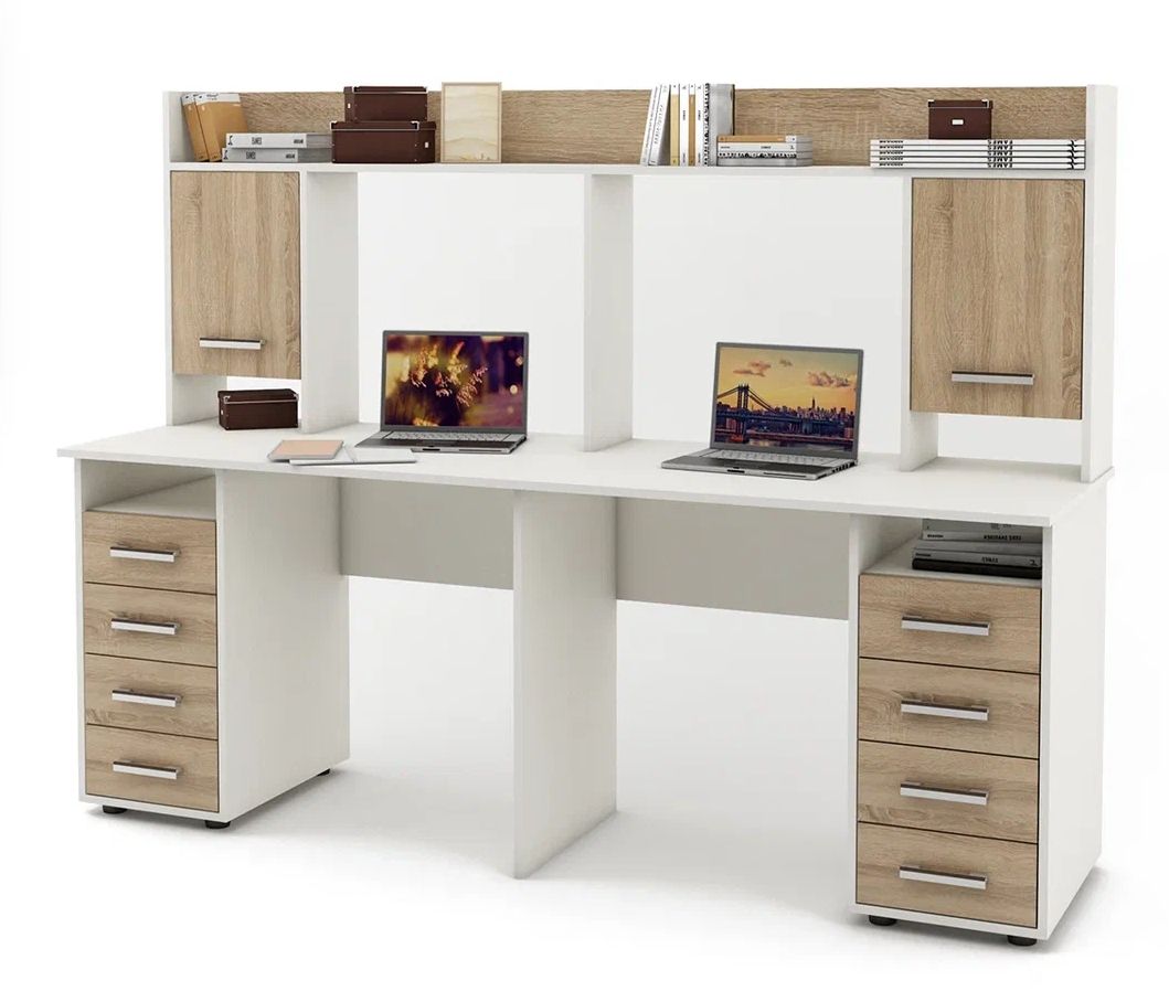 

Письменный стол МФ Владимир Остин-20 Белый/дуб сонома, Остин-20