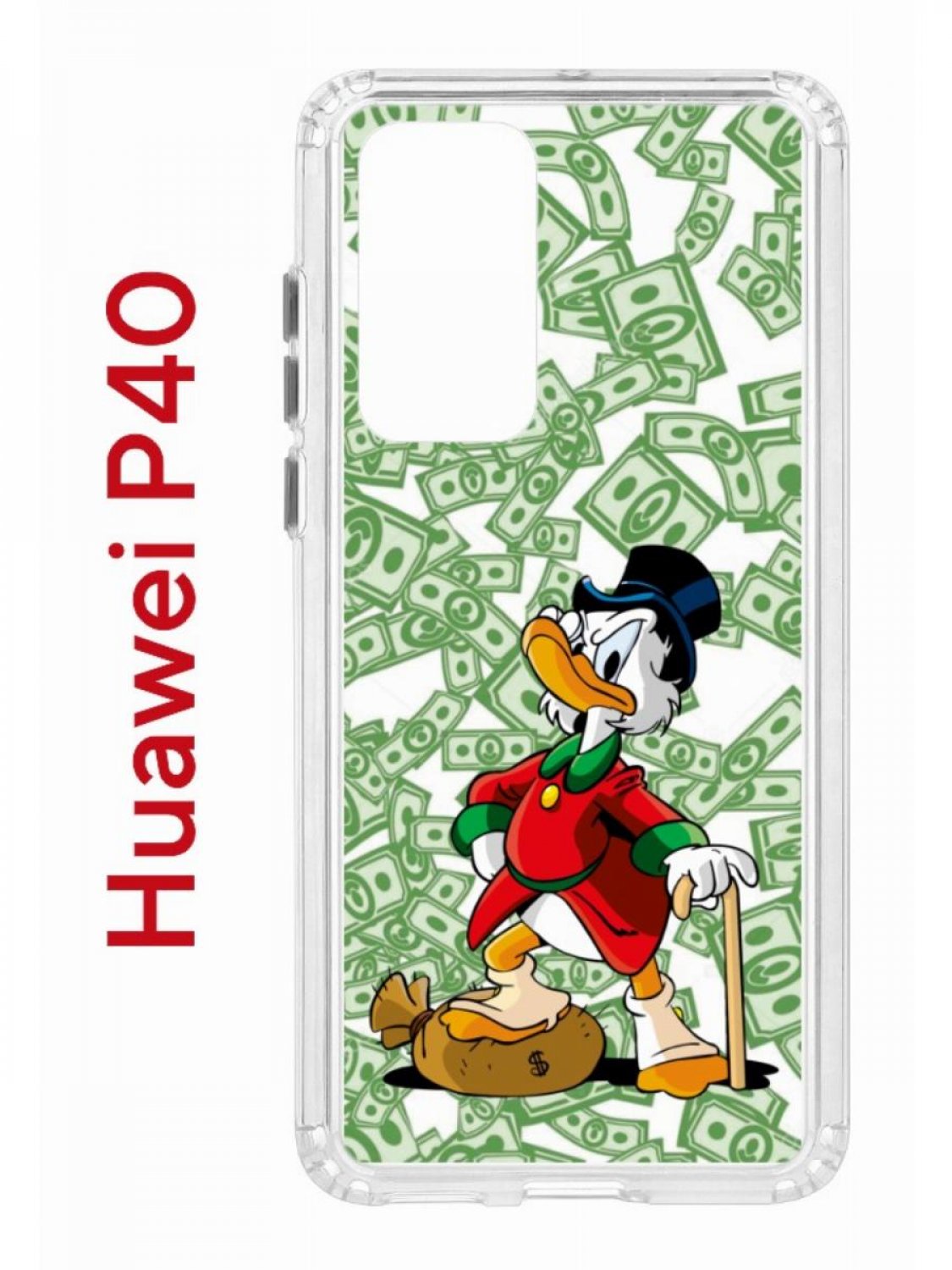 фото Чехол на huawei p40 с принтом kruche print macmoney, противоударный бампер, защита камеры кruче