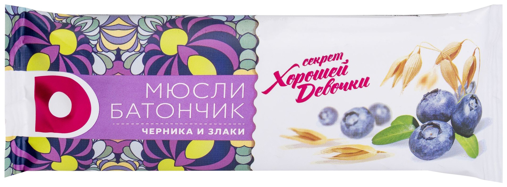 

Батончик злаковый Dомашний Мюсли Черника и Злаки 40г