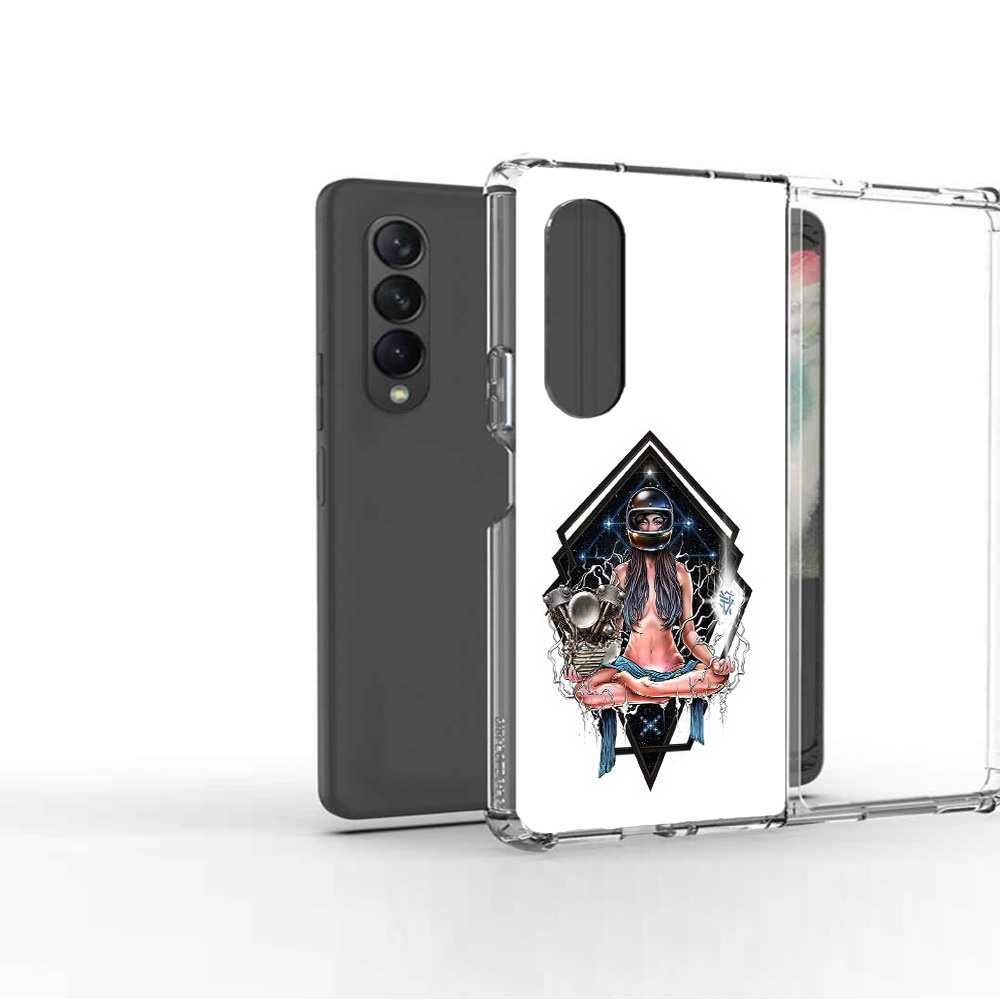 

Чехол MyPads Tocco для Samsung Galaxy Z Fold 3 красивая девушка в шлеме, Прозрачный, Tocco