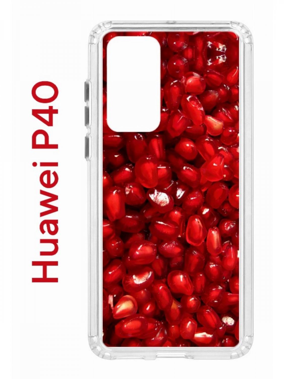 Чехол на Huawei P40 с принтом Kruche Print Гранат, противоударный бампер, защита камеры